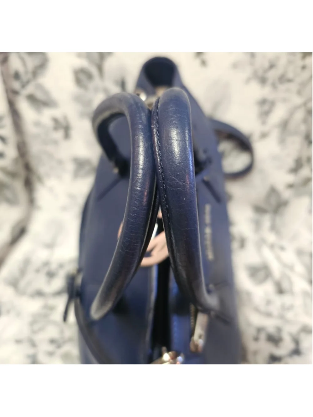 Michael Kors Sutton Medium Navy Blue Leather Satchel - Excellent Condition